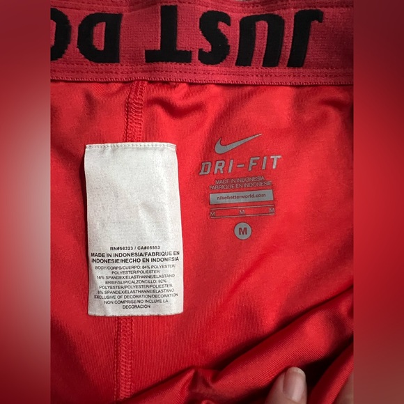 Nike Women's Black and Red DRI-FIT Shorts - Picture 3 of 6